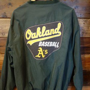 Oakland A's One-of-a-Kind Frenzi Custom Weatherproof Performance Pullover - L